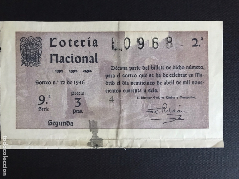 National Spanish Lottery: Loteria A&ntilde;o 1946 sorteo 12
