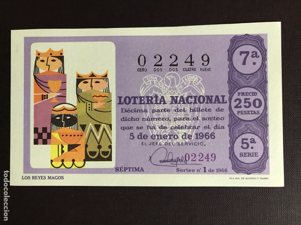 Nationale spanische Lotterie: Loteria A&ntilde;o 1966 sorteo 1