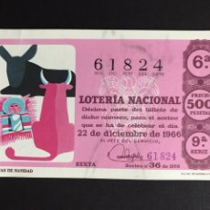 Lotería Nacional: LOTERIA AÑO 1966 SORTEO 36 NAVIDAD