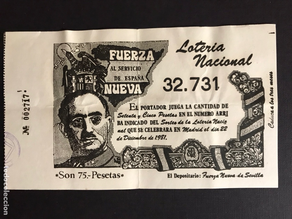 Loterie Nationale: Loteria participaci&oacute;n Fuerza Nueva 1981