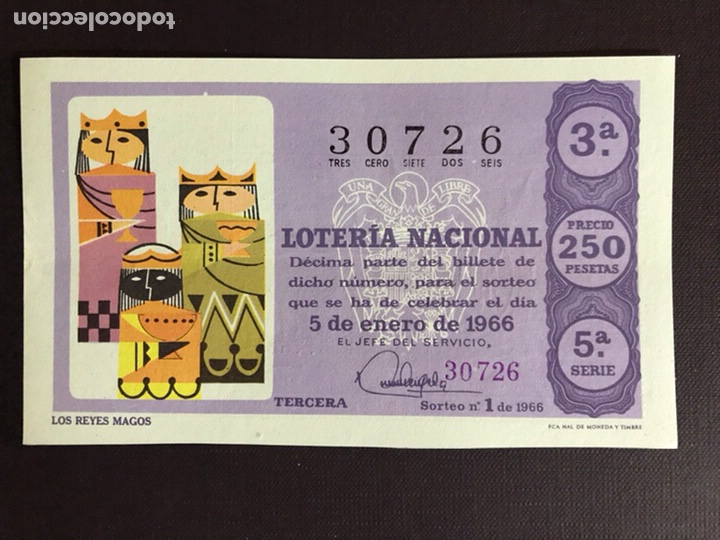 National Spanish Lottery: Loteria A&ntilde;o 1966 sorteo 1