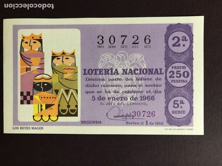 National Spanish Lottery: Loteria A&ntilde;o 1966 sorteo 1