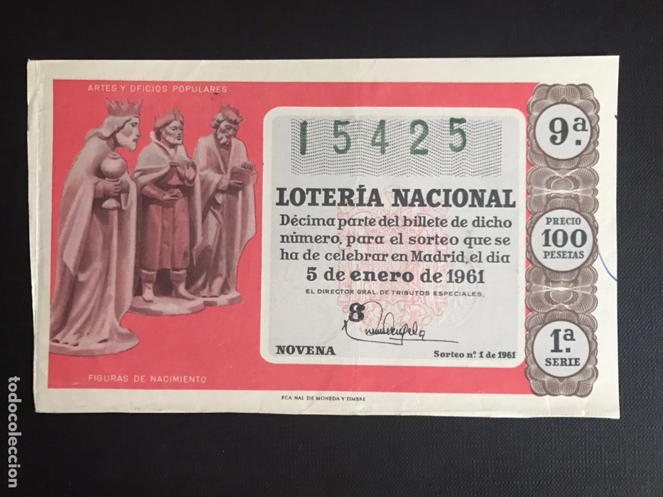 National Spanish Lottery: Loteria A&ntilde;o 1961 sorteo 1