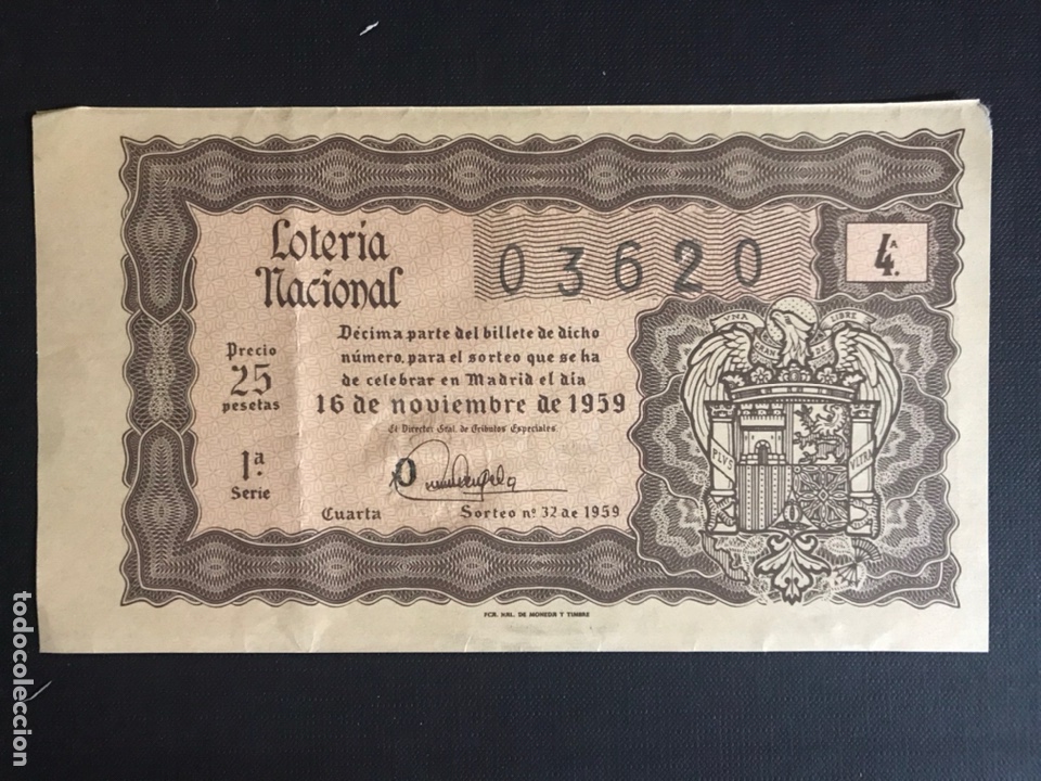 National Spanish Lottery: Loteria A&ntilde;o 1959 sorteo 32