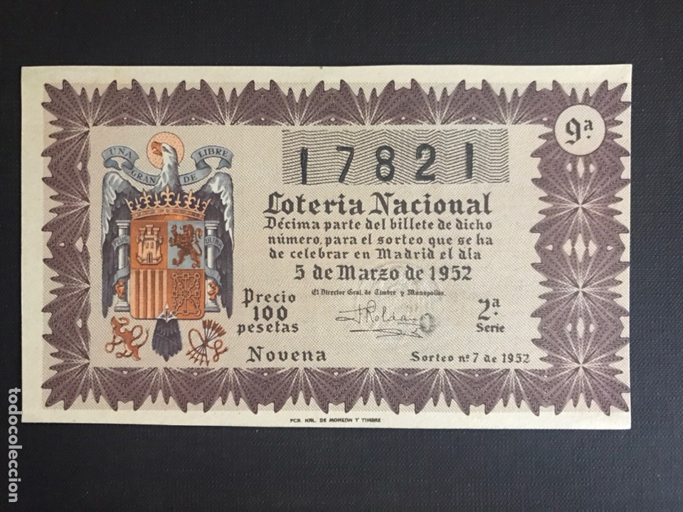 Loterie Nationale: Loteria A&ntilde;o 1952 sorteo 7