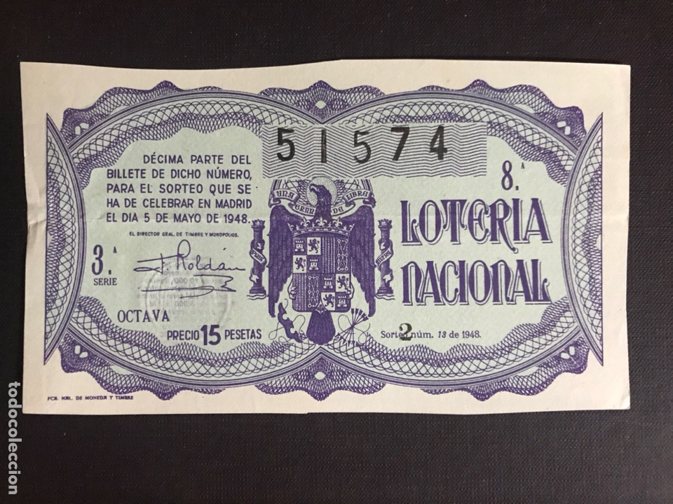 National Spanish Lottery: Loteria A&ntilde;o 1948 sorteo 13
