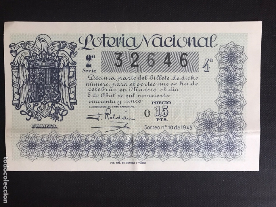 Lotaria Nacional: Loteria A&ntilde;o 1945 sorteo 10