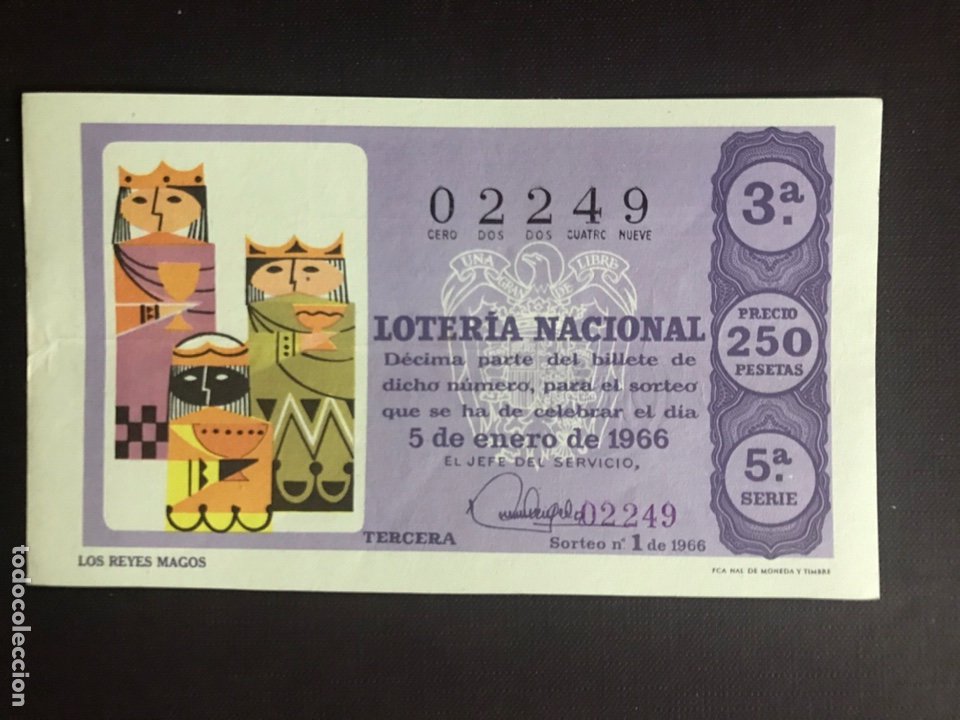 National Spanish Lottery: Loteria A&ntilde;o 1966 sorteo 1