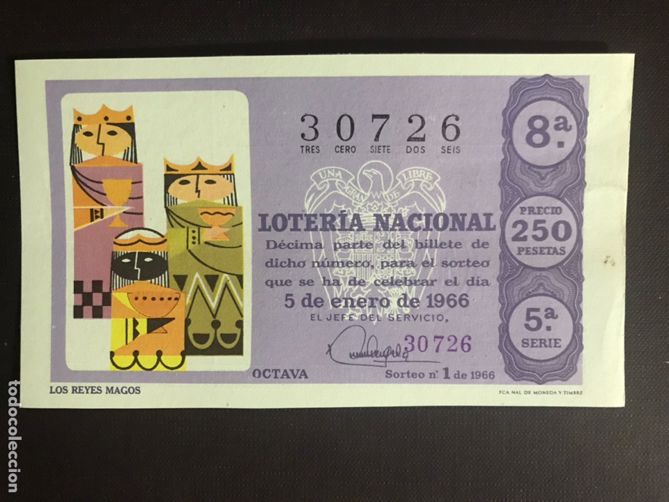 Nationale spanische Lotterie: Loteria A&ntilde;o 1966 sorteo 1
