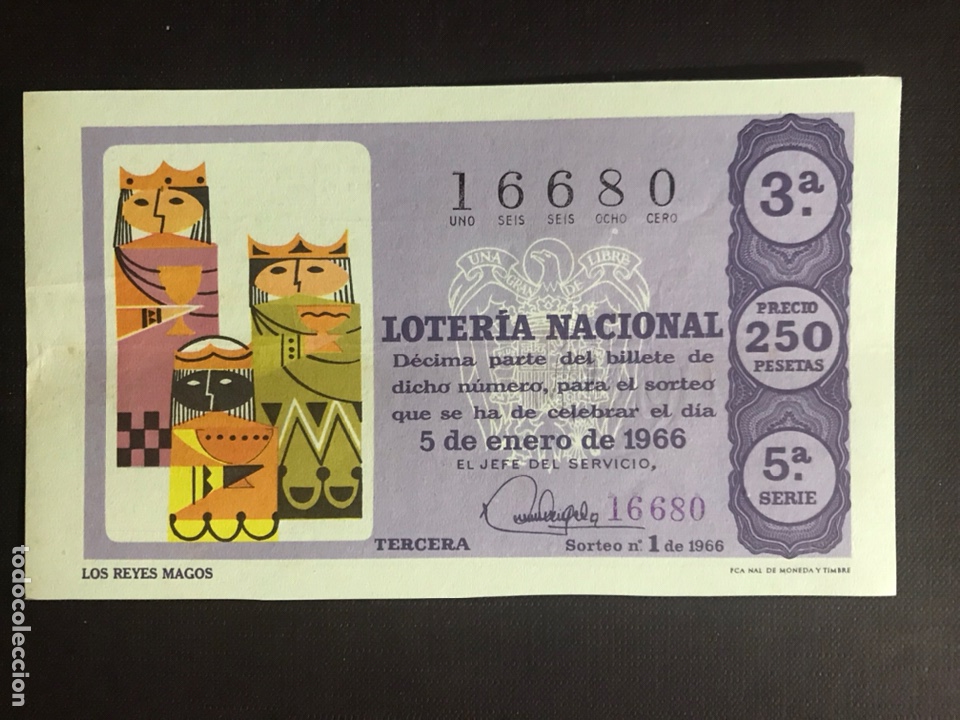 Nationale spanische Lotterie: Loteria A&ntilde;o 1966 sorteo 1