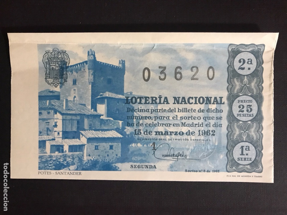 Nationale spanische Lotterie: Loteria A&ntilde;o 1962 sorteo 8