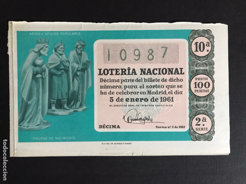 Nationale spanische Lotterie: Loteria A&ntilde;o 1961 sorteo 1