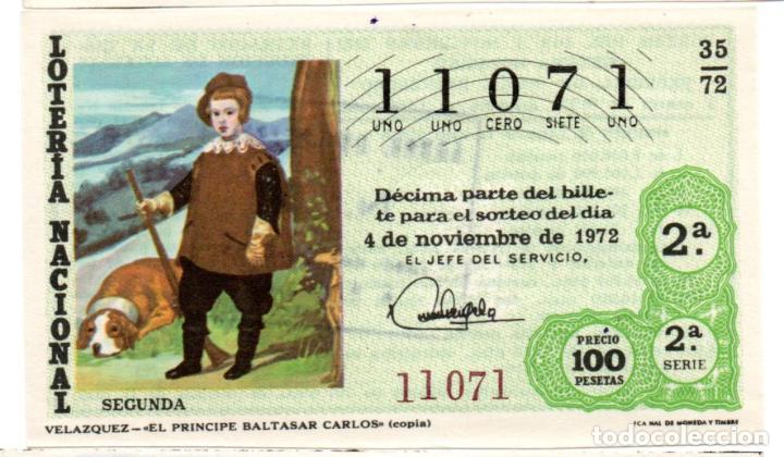 Loter&iacute;a nacional: LOTER&Iacute;A NACIONAL - A&Ntilde;O 1972 - SORTEO 35/72 - VELAZQUEZ: EL PR&Iacute;NCIPE BALTASAR CARLOS -