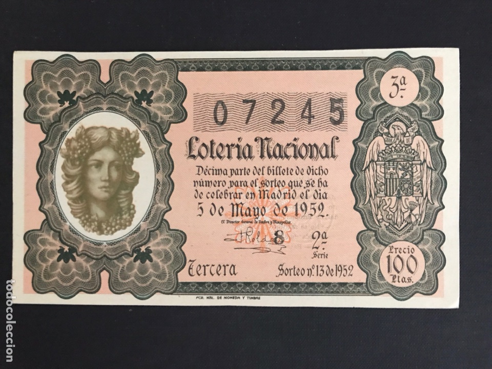 National Spanish Lottery: Loteria A&ntilde;o 1952 sorteo 13