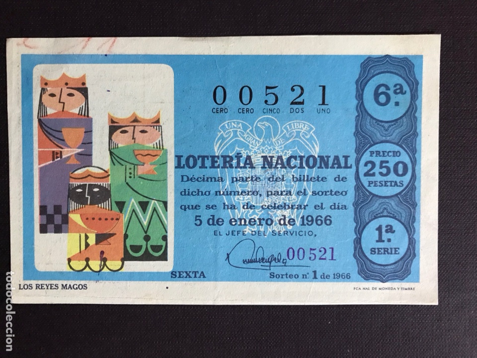 National Spanish Lottery: Loteria A&ntilde;o 1966 sorteo 1