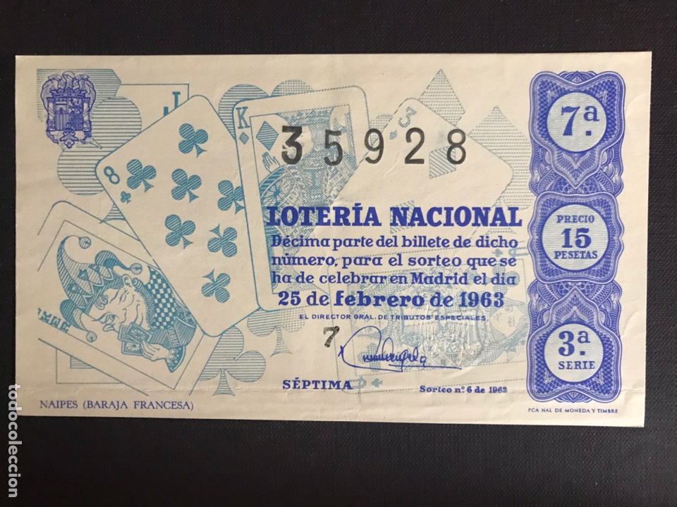 National Spanish Lottery: Loteria A&ntilde;o 1963 sorteo 6