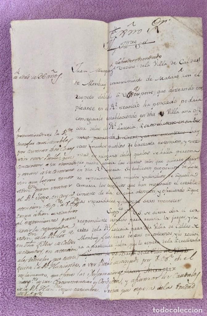 Loter&iacute;a Nacional: DOCUMENTO QUE PRUEBA INSTAURAR LA REAL LOTERIA EN CALDES DE MONTBUI 1782