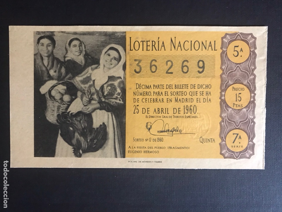 Loter&iacute;a Nacional: Loteria A&ntilde;o 1960 sorteo 12
