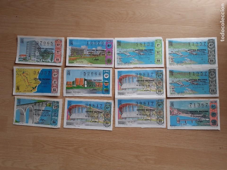 Lotaria Nacional: CONJUNTO DE 12 BOLETOS SORTEO LOTERIA NACIONAL DE 1973