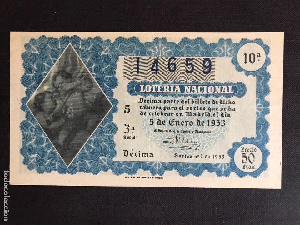 National Spanish Lottery: Loteria A&ntilde;o 1953 sorteo 1