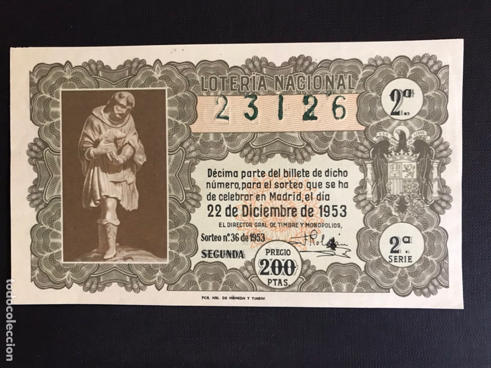 Loterie Nationale: Loteria A&ntilde;o 1953 sorteo 36 serie 2 Navidad