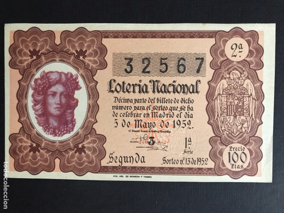 National Spanish Lottery: Loteria A&ntilde;o 1952 sorteo 13