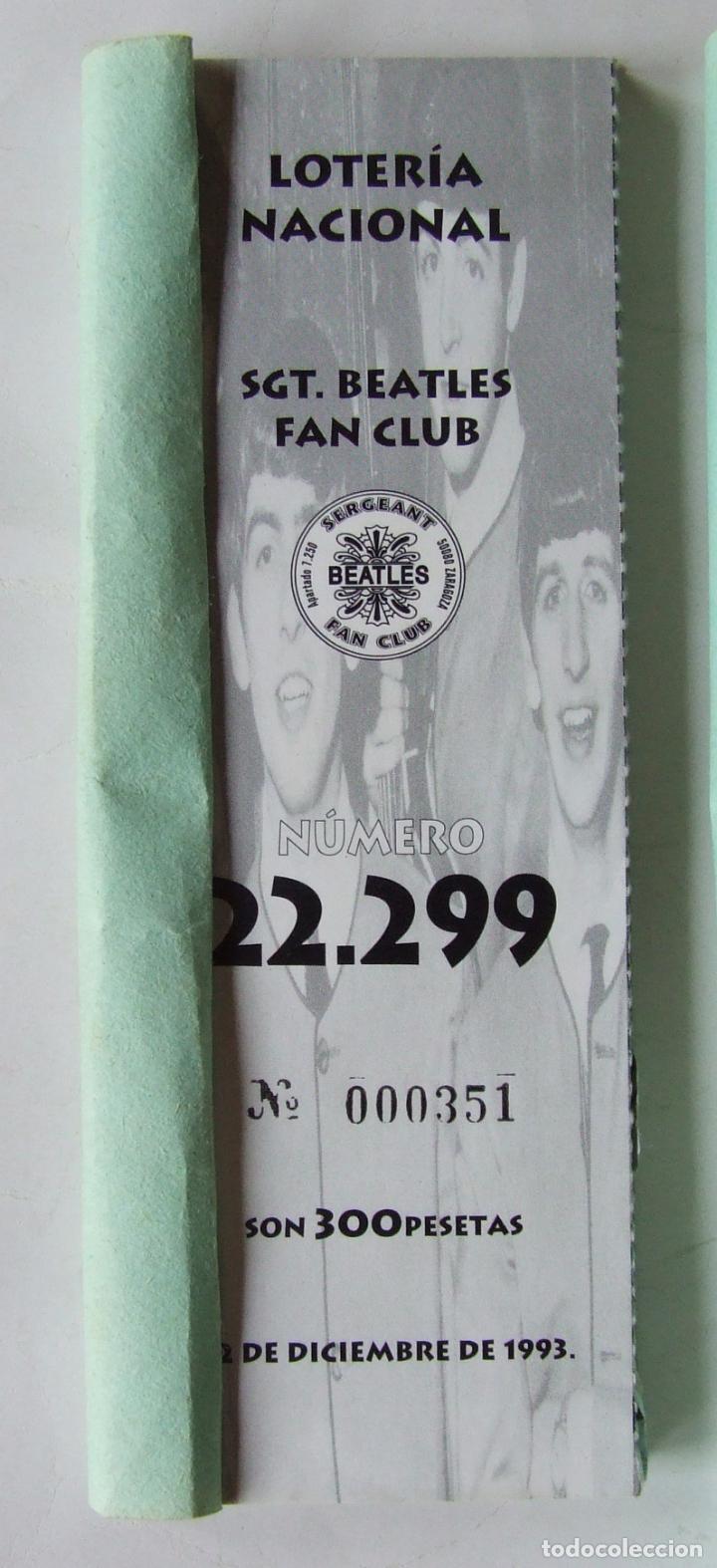 Loter&iacute;a Nacional: MATRIZ TALONARIO LOTER&Iacute;A SGT. BEATLES FAN CLUB A&Ntilde;O 1993