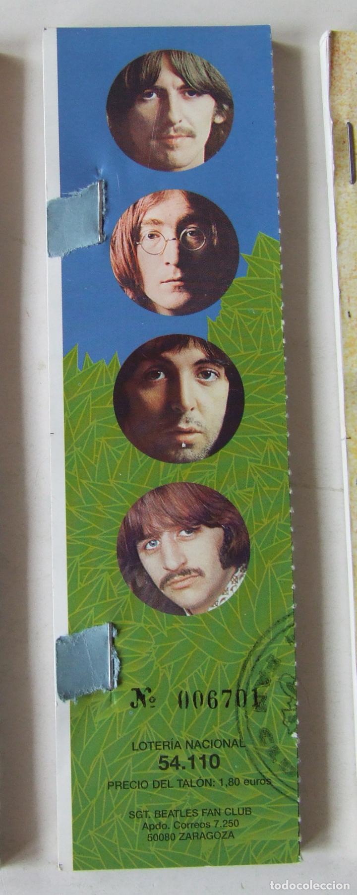 National Spanish Lottery: MATRIZ TALONARIO LOTER&Iacute;A SGT. BEATLES FAN CLUB A&Ntilde;O 2002