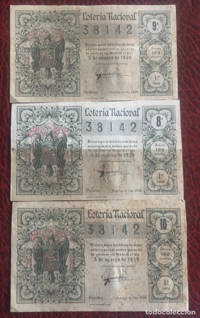 Loter&iacute;a Nacional: LOTERIA NACIONAL - 1959 SORTEO 7 - 3 DECIMOS