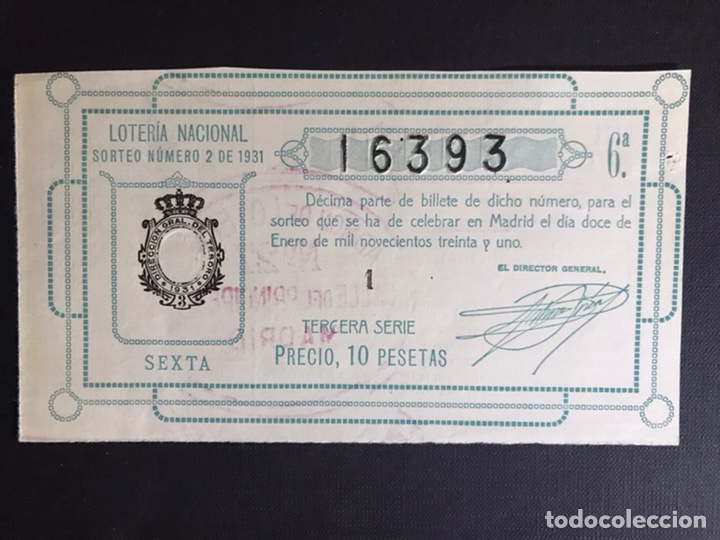 National Spanish Lottery: Loteria A&ntilde;o 1931 sorteo 2