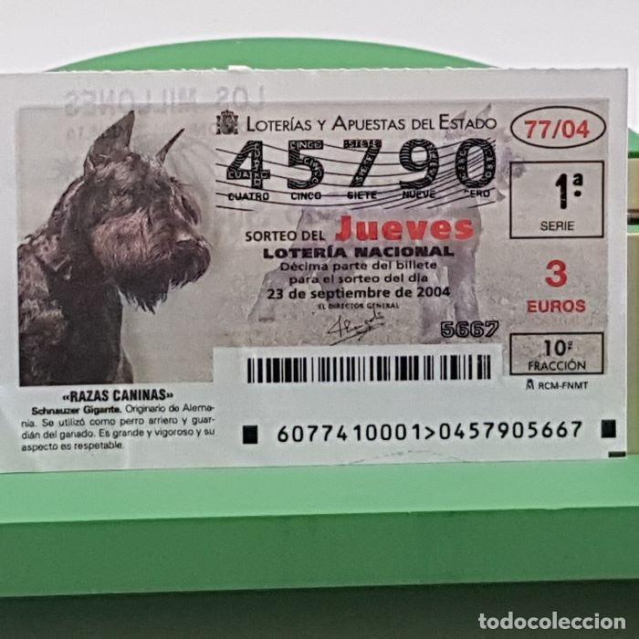 Lotaria Nacional: LOTER&Iacute;A NACIONAL, SORTEO JUEVES 77/04, 23 SEPTIEMBRE 2004, RAZAS CANINAS, SCHNAUZER GIGANTE,N&ordm; 45790