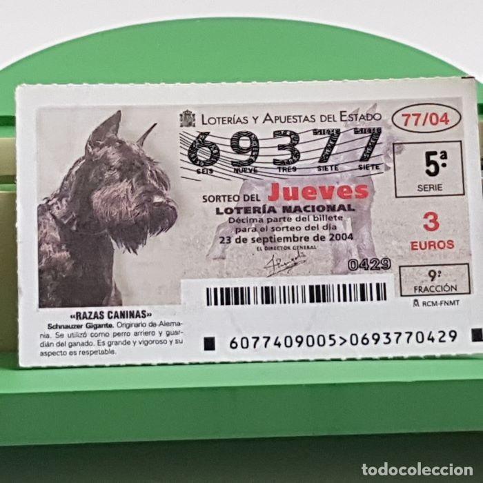 Lotaria Nacional: LOTER&Iacute;A NACIONAL, SORTEO JUEVES 77/04, 23 SEPTIEMBRE 2004, RAZAS CANINAS, SCHNAUZER GIGANTE,N&ordm; 69377