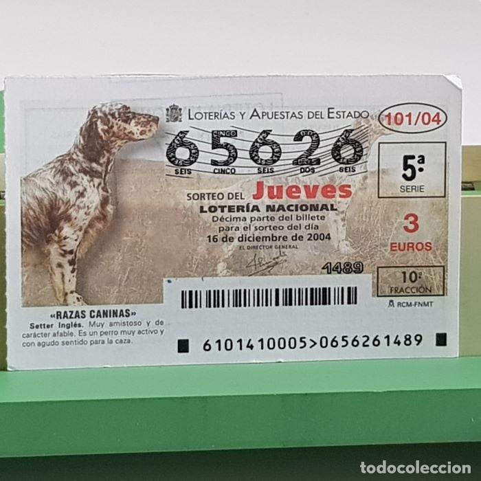 National Spanish Lottery: LOTER&Iacute;A NACIONAL, SORTEO JUEVES 101/04, 16 DICIEMBRE 2004, RAZAS CANINAS, SETTER INGL&Eacute;S, N&ordm; 65626