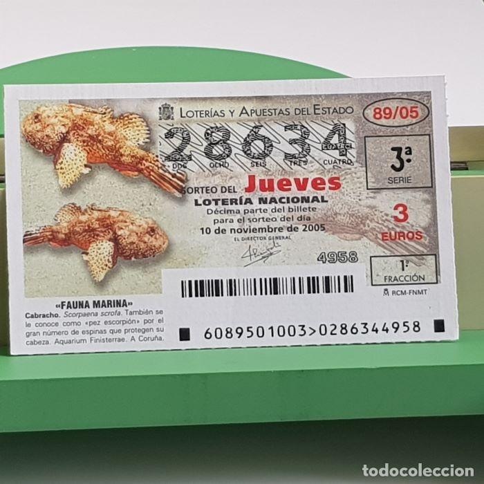 Nationale spanische Lotterie: LOTER&Iacute;A NACIONAL, SORTEO JUEVES 89/05, 10 NOVIEMBRE 2005, FAUNA MARINA, CABRACHO, N&ordm; 28634