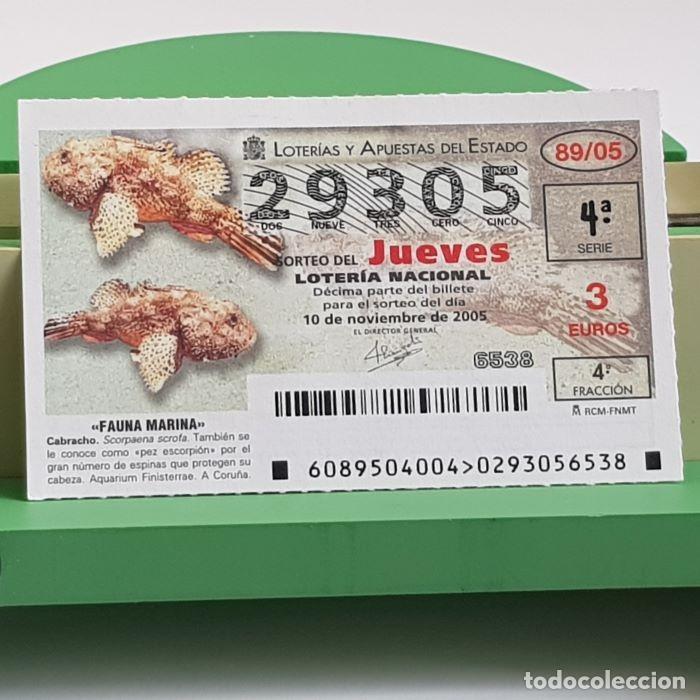 Nationale spanische Lotterie: LOTER&Iacute;A NACIONAL, SORTEO JUEVES 89/05, 10 NOVIEMBRE 2005, FAUNA MARINA, CABRACHO, N&ordm; 29305
