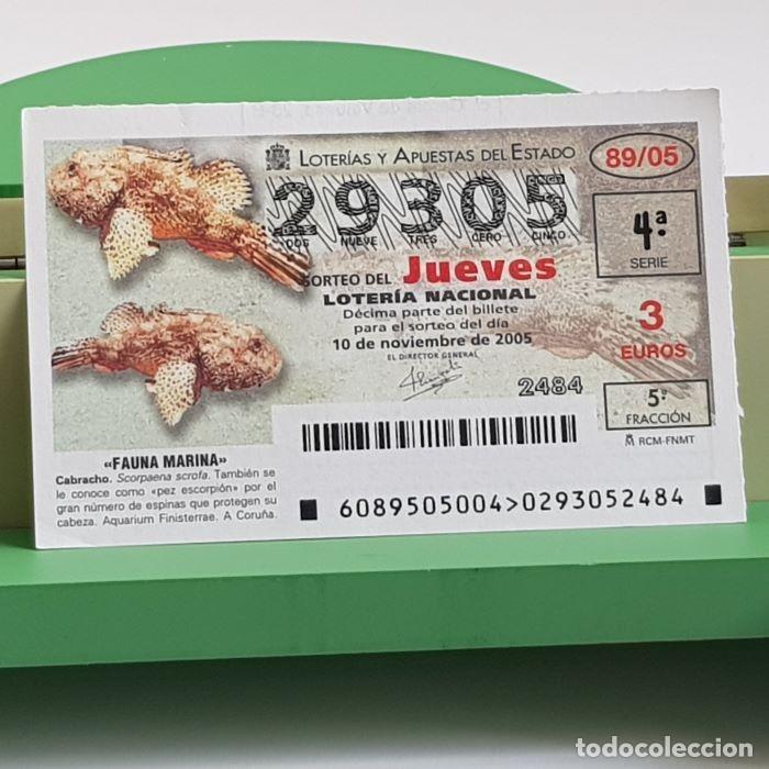 Nationale spanische Lotterie: LOTER&Iacute;A NACIONAL, SORTEO JUEVES 89/05, 10 NOVIEMBRE 2005, FAUNA MARINA, CABRACHO, N&ordm; 29305