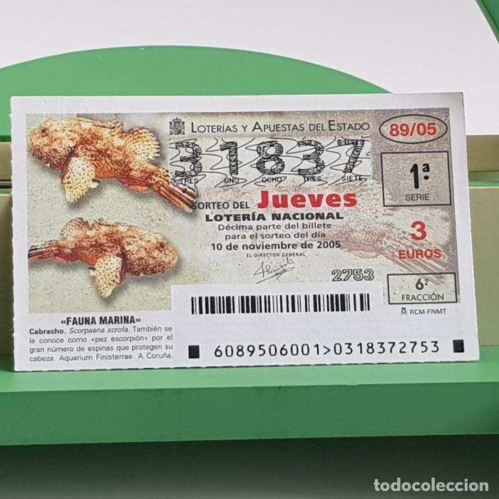 Nationale spanische Lotterie: LOTER&Iacute;A NACIONAL, SORTEO JUEVES 89/05, 10 NOVIEMBRE 2005, FAUNA MARINA, CABRACHO, N&ordm; 31837