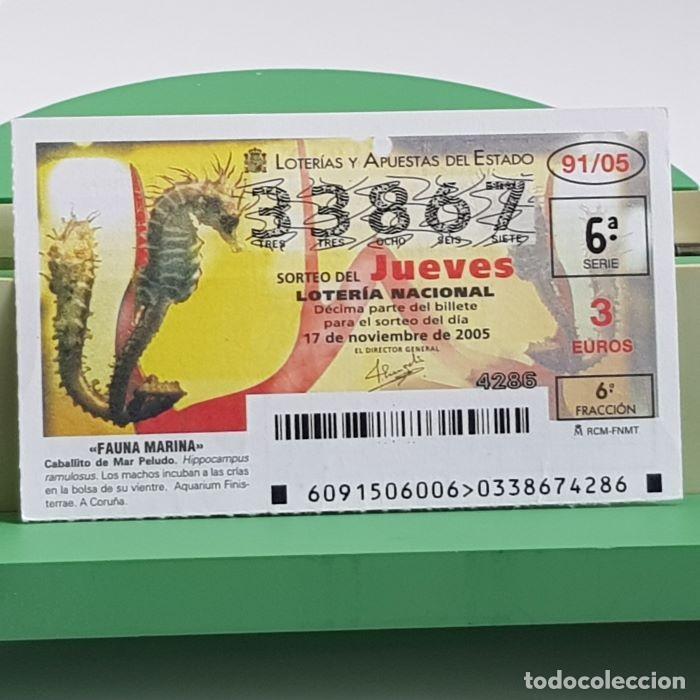 Nationale spanische Lotterie: LOTER&Iacute;A NACIONAL, SORTEO JUEVES 91/05, 17 NOVIEMBRE 2005, FAUNA MARINA, CABALLITO DE MAR, N&ordm; 33867