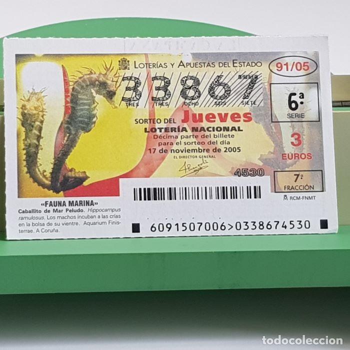 Nationale spanische Lotterie: LOTER&Iacute;A NACIONAL, SORTEO JUEVES 91/05, 17 NOVIEMBRE 2005, FAUNA MARINA, CABALLITO DE MAR, N&ordm; 33867