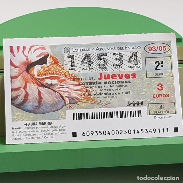 Nationale spanische Lotterie: LOTER&Iacute;A NACIONAL, SORTEO JUEVES 93/05, 24 NOVIEMBRE 2005, FAUNA MARINA, NAUTILO, N&ordm; 14534