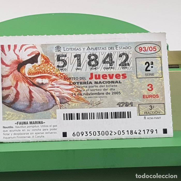 Nationale spanische Lotterie: LOTER&Iacute;A NACIONAL, SORTEO JUEVES 93/05, 24 NOVIEMBRE 2005, FAUNA MARINA, NAUTILO, N&ordm; 51842