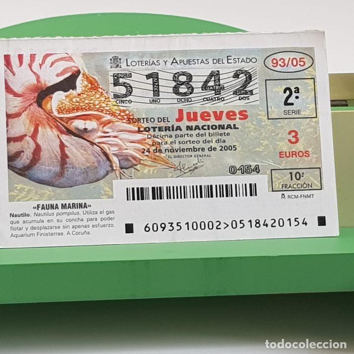 Nationale spanische Lotterie: LOTER&Iacute;A NACIONAL, SORTEO JUEVES 93/05, 24 NOVIEMBRE 2005, FAUNA MARINA, NAUTILO, N&ordm; 51842