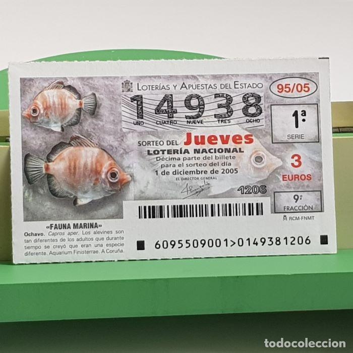 Nationale spanische Lotterie: LOTER&Iacute;A NACIONAL, SORTEO JUEVES 95/05, 1 DICIEMBRE 2005, FAUNA MARINA, OCHAVO, N&ordm; 14938