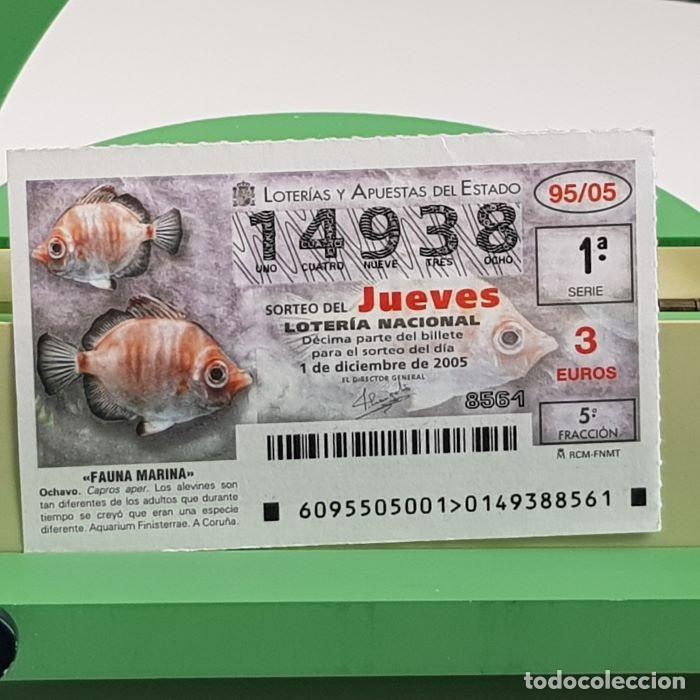Nationale spanische Lotterie: LOTER&Iacute;A NACIONAL, SORTEO JUEVES 95/05, 1 DICIEMBRE 2005, FAUNA MARINA, OCHAVO, N&ordm; 14938