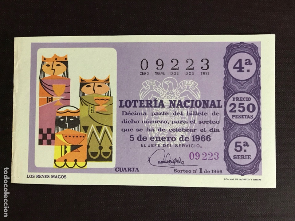 Nationale spanische Lotterie: Loteria A&ntilde;o 1966 sorteo 1
