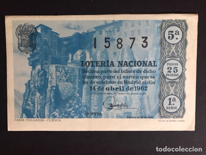 Nationale spanische Lotterie: Loteria A&ntilde;o 1962 sorteo 11