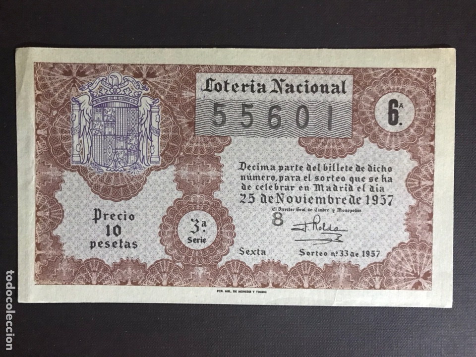 Loterie Nationale: Loteria A&ntilde;o 1957 sorteo 33