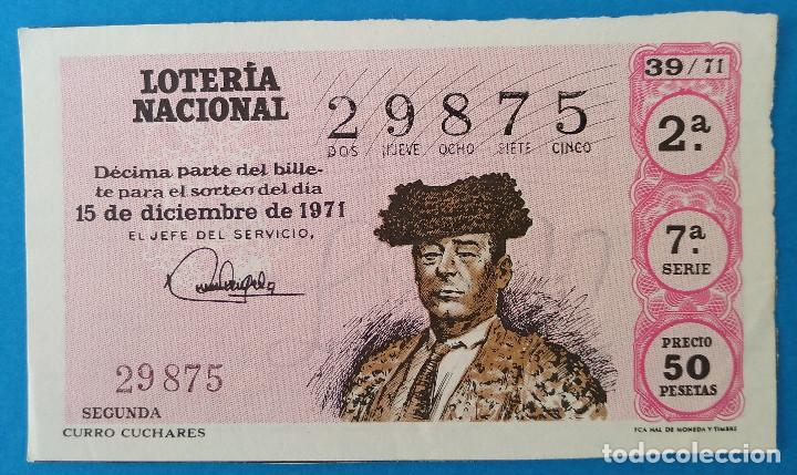 National Spanish Lottery: Loter&iacute;a Nacional 1971. Tauromaquia, sorteo 39