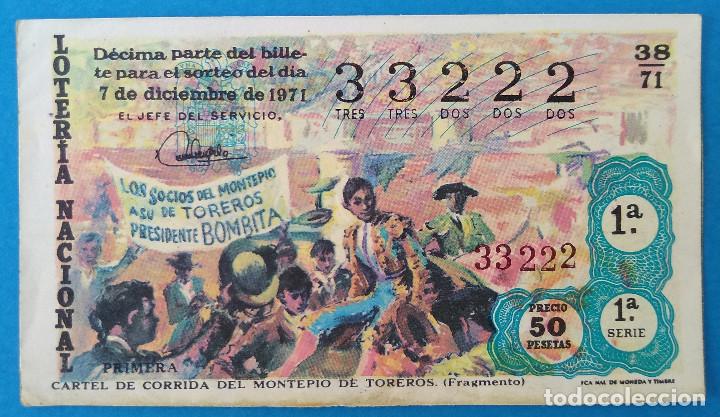 National Spanish Lottery: Loter&iacute;a Nacional 1971. Tauromaquia, sorteo 38
