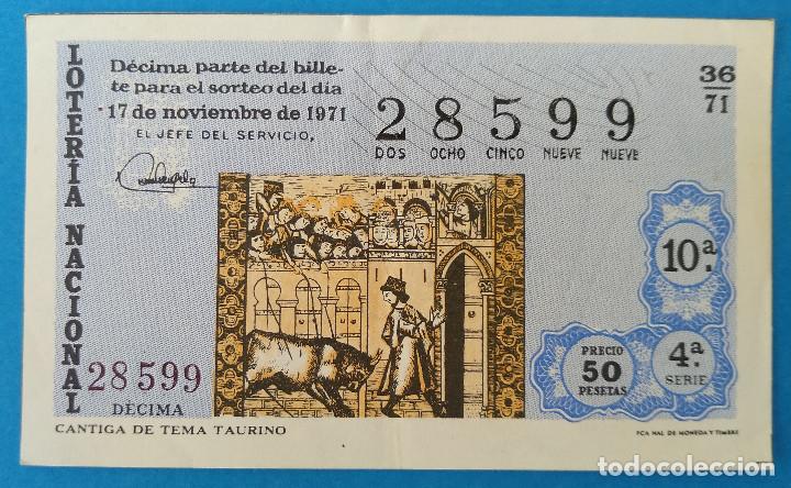 Loterie Nationale: Loter&iacute;a Nacional 1971. Tauromaquia, sorteo 36